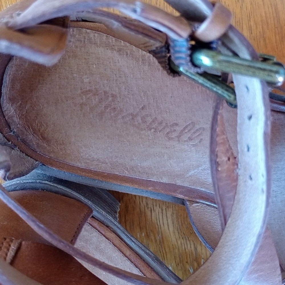 Madewell Brown Leather Strappy Block Heel Sandals - Picture 8 of 15